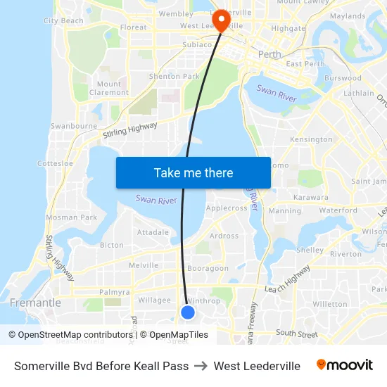 Somerville Bvd Before Keall Pass to West Leederville map