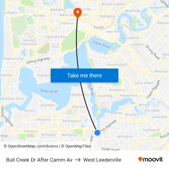 Bull Creek Dr After Camm Av to West Leederville map