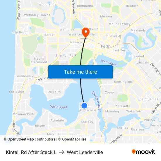 Kintail Rd After Stack L to West Leederville map
