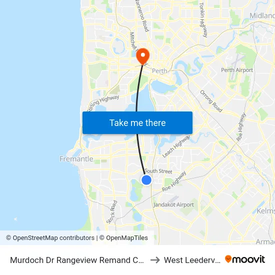 Murdoch Dr Rangeview Remand Centre to West Leederville map