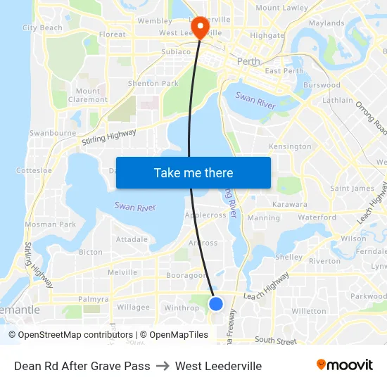 Dean Rd After Grave Pass to West Leederville map