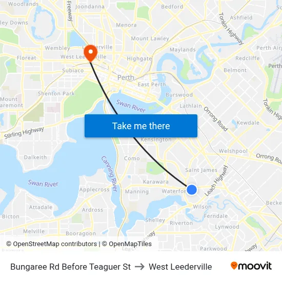 Bungaree Rd Before Teaguer St to West Leederville map