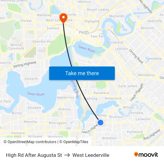 High Rd After Augusta St to West Leederville map