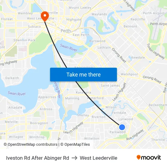 Iveston Rd After Abinger Rd to West Leederville map