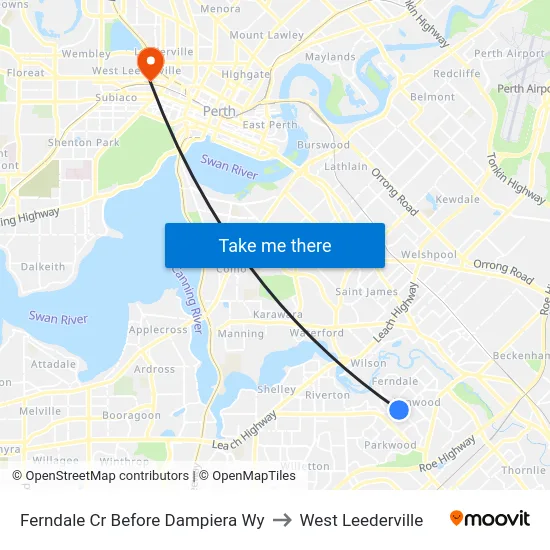 Ferndale Cr Before Dampiera Wy to West Leederville map