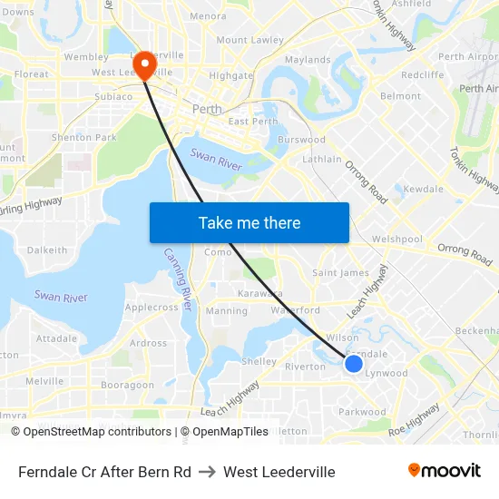 Ferndale Cr After Bern Rd to West Leederville map