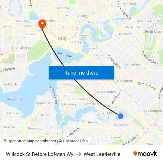 Willcock St Before Lofoten Wy to West Leederville map