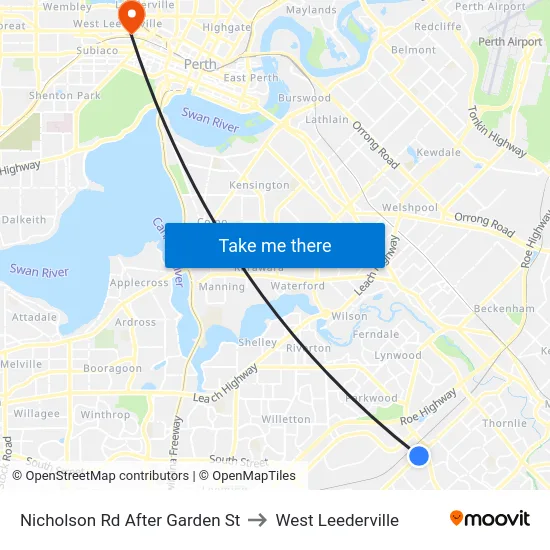 Nicholson Rd After Garden St to West Leederville map