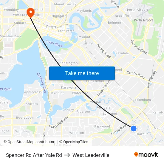 Spencer Rd After Yale Rd to West Leederville map