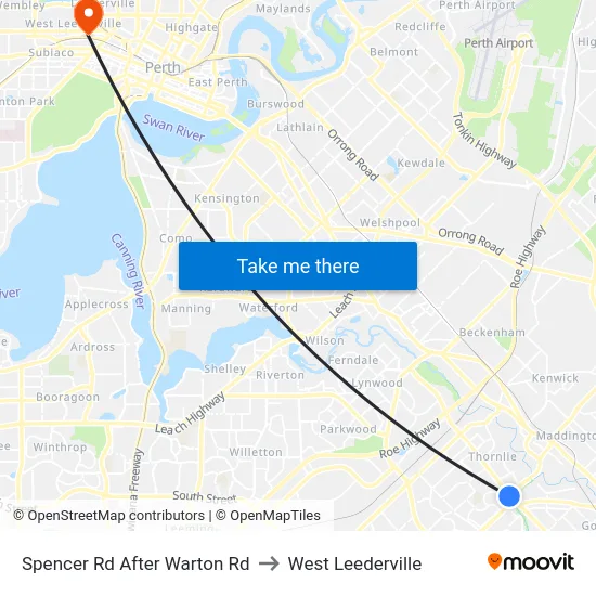 Spencer Rd After Warton Rd to West Leederville map