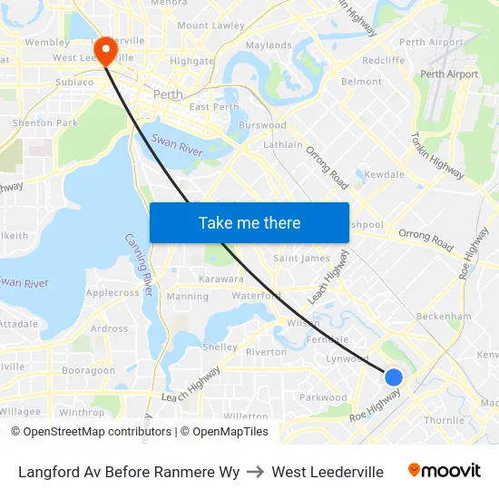 Langford Av Before Ranmere Wy to West Leederville map
