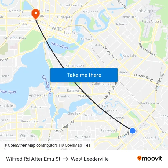 Wilfred Rd After Emu St to West Leederville map