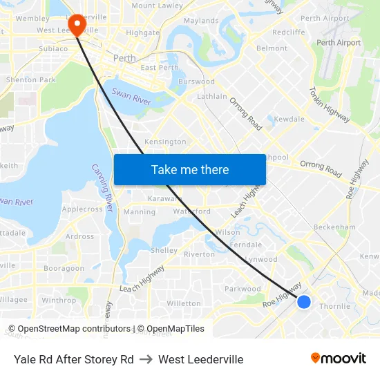 Yale Rd After Storey Rd to West Leederville map