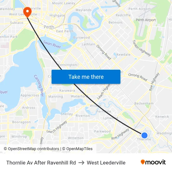 Thornlie Av After Ravenhill Rd to West Leederville map