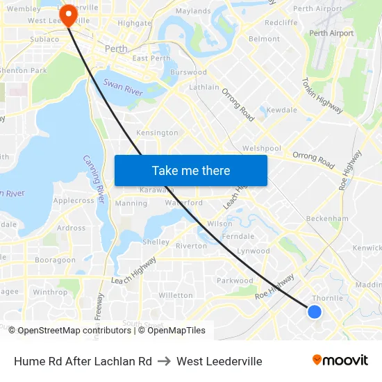 Hume Rd After Lachlan Rd to West Leederville map