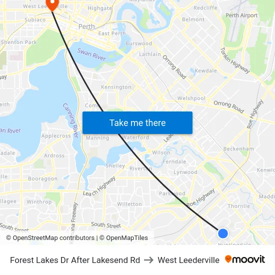 Forest Lakes Dr After Lakesend Rd to West Leederville map