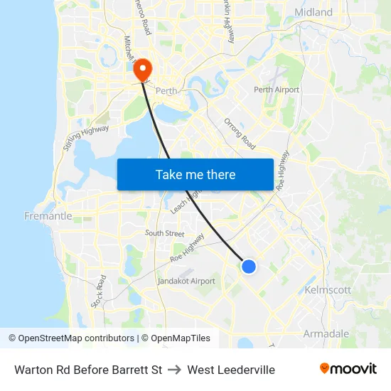 Warton Rd Before Barrett St to West Leederville map
