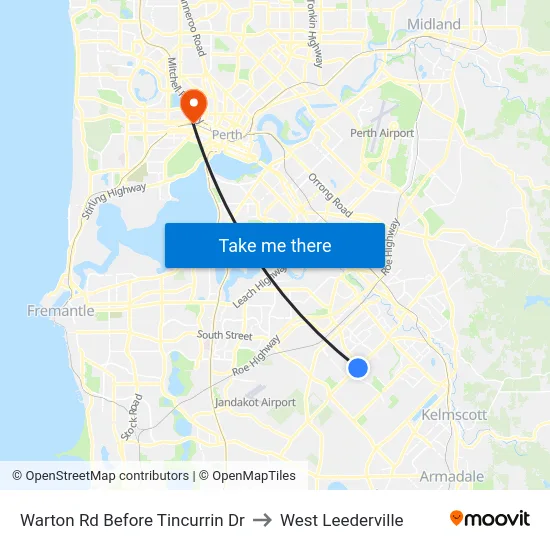 Warton Rd Before Tincurrin Dr to West Leederville map