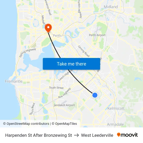 Harpenden St After Bronzewing St to West Leederville map