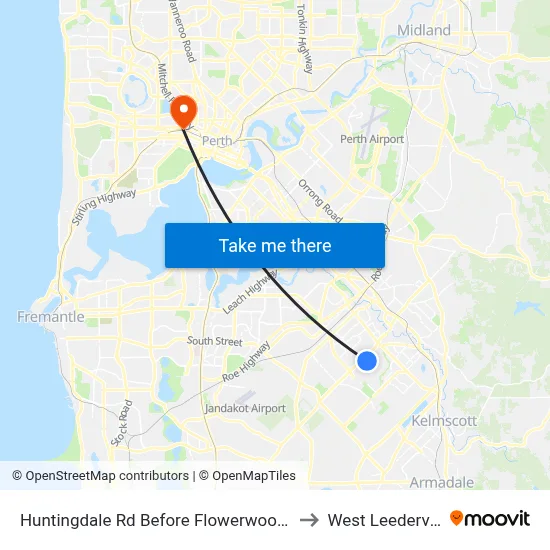 Huntingdale Rd Before Flowerwood Wy to West Leederville map
