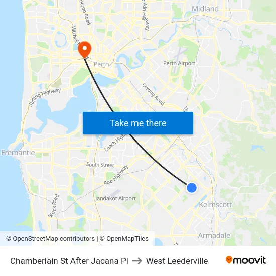 Chamberlain St After Jacana Pl to West Leederville map