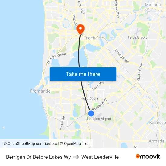 Berrigan Dr Before Lakes Wy to West Leederville map