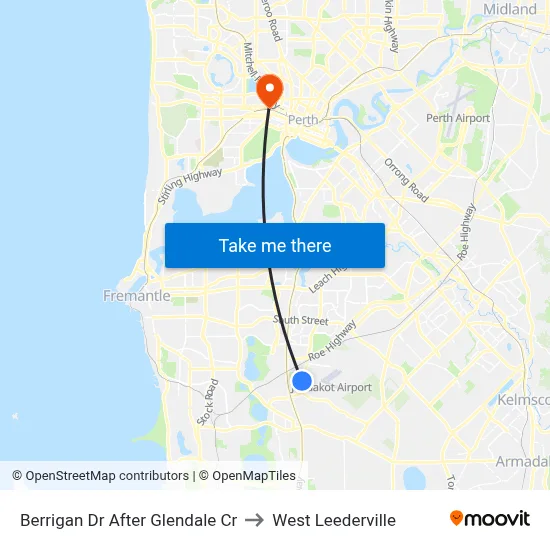 Berrigan Dr After Glendale Cr to West Leederville map