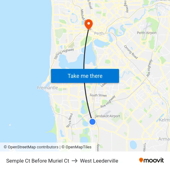 Semple Ct Before Muriel Ct to West Leederville map
