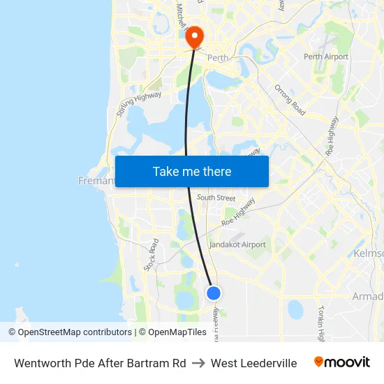 Wentworth Pde After Bartram Rd to West Leederville map