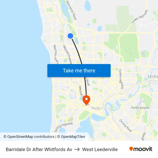 Barridale Dr After Whitfords Av to West Leederville map