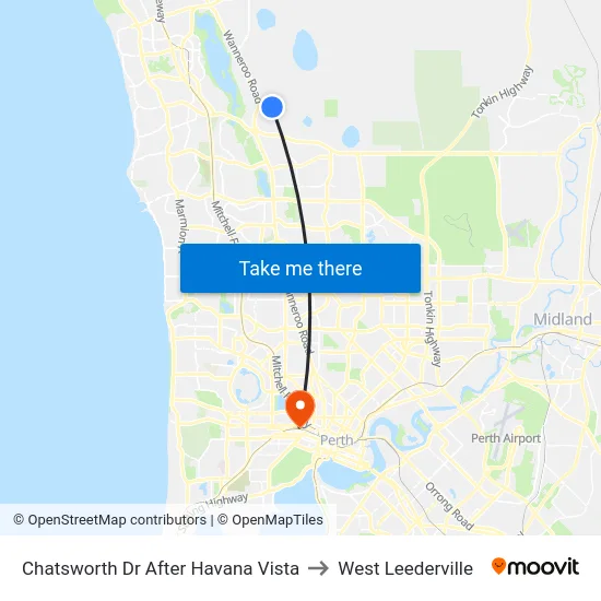 Chatsworth Dr After Havana Vista to West Leederville map