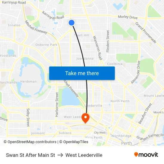 Swan St After Main St to West Leederville map