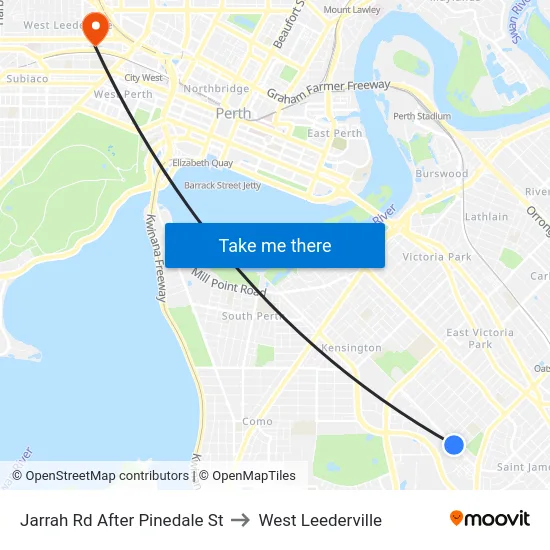 Jarrah Rd After Pinedale St to West Leederville map