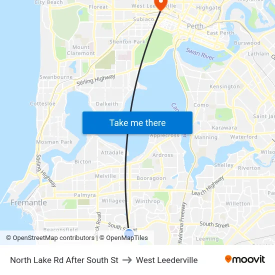 North Lake Rd After South St to West Leederville map