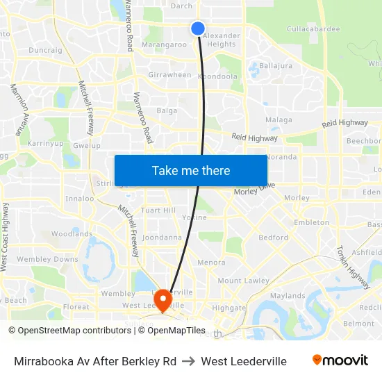Mirrabooka Av After Berkley Rd to West Leederville map