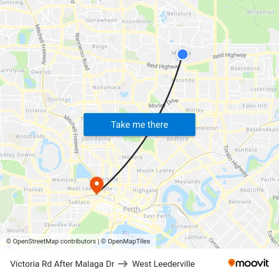Victoria Rd After Malaga Dr to West Leederville map