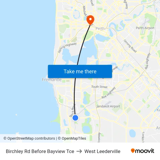 Birchley Rd Before Bayview Tce to West Leederville map