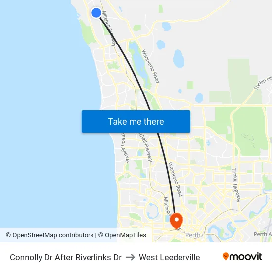 Connolly Dr After Riverlinks Dr to West Leederville map
