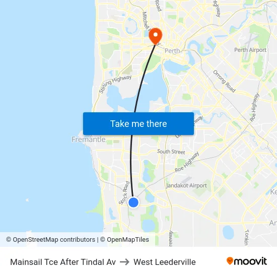 Mainsail Tce After Tindal Av to West Leederville map