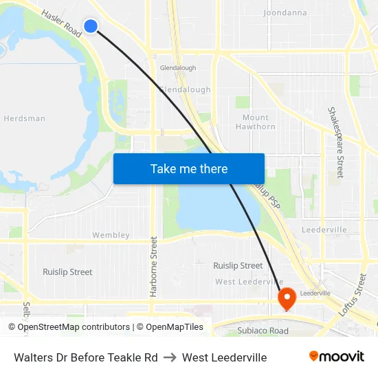 Walters Dr Before Teakle Rd to West Leederville map