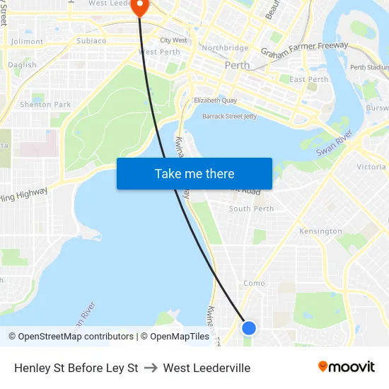 Henley St Before Ley St to West Leederville map