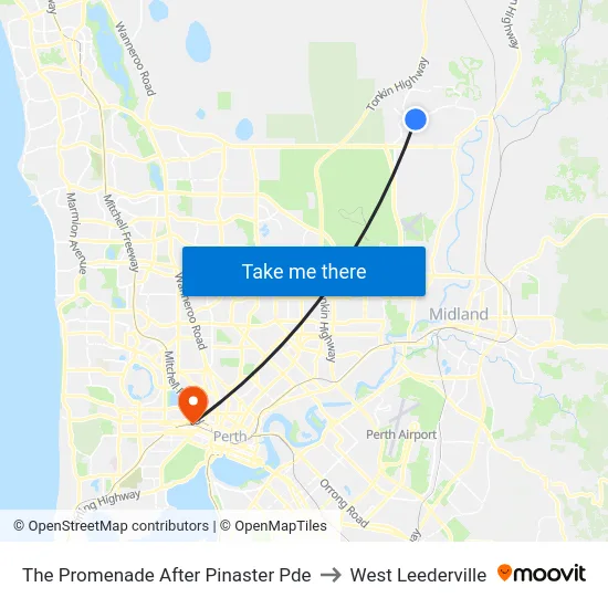 The Promenade   After Pinaster Pde to West Leederville map
