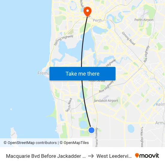 Macquarie Bvd Before Jackadder Av to West Leederville map