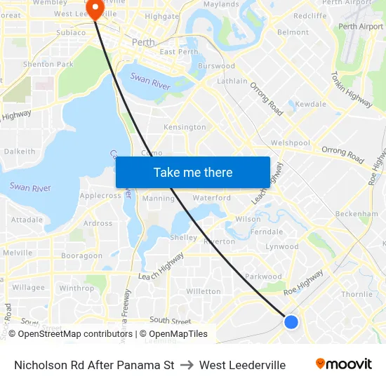 Nicholson Rd After Panama St to West Leederville map