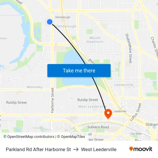 Parkland Rd After Harborne St to West Leederville map