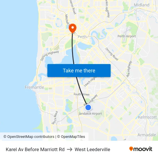 Karel Av Before Marriott Rd to West Leederville map