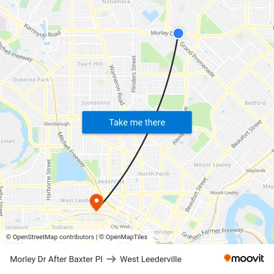 Morley Dr After Baxter Pl to West Leederville map