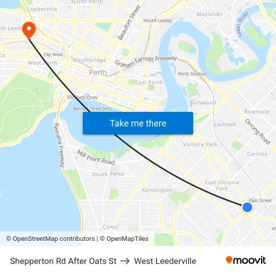 Shepperton Rd After Oats St to West Leederville map