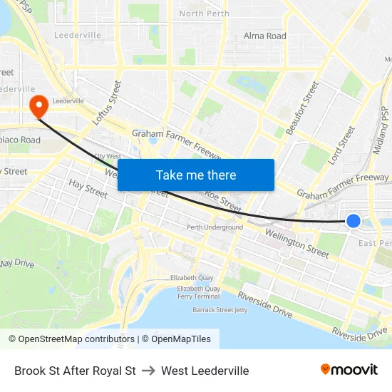 Brook St After Royal St to West Leederville map