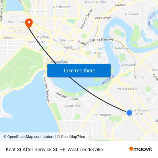 Kent St After Berwick St to West Leederville map
